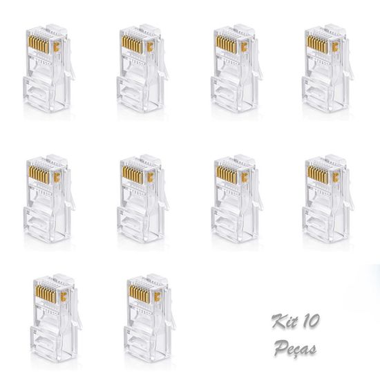 Conector RJ45 Cat. 5 Macho para crimpar (10 Unidades)