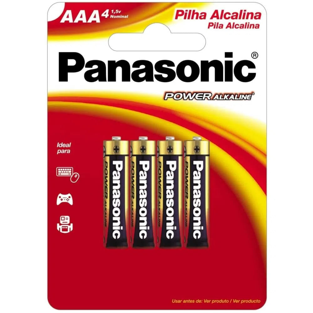 Cartela 4 Pilhas Alcalina AAA Palito Panasonic - solucaocabo Mobile