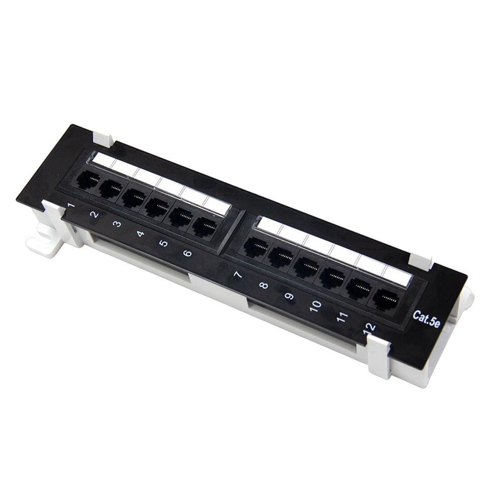 Patch Panel Cat5e 12 Portas para Mesa ou Parede