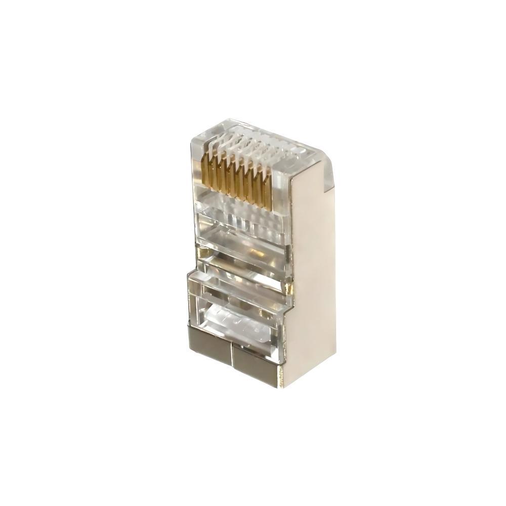 Conector De Red Plug Rj45 Cat 6 X 10 Und Metálico Blindado